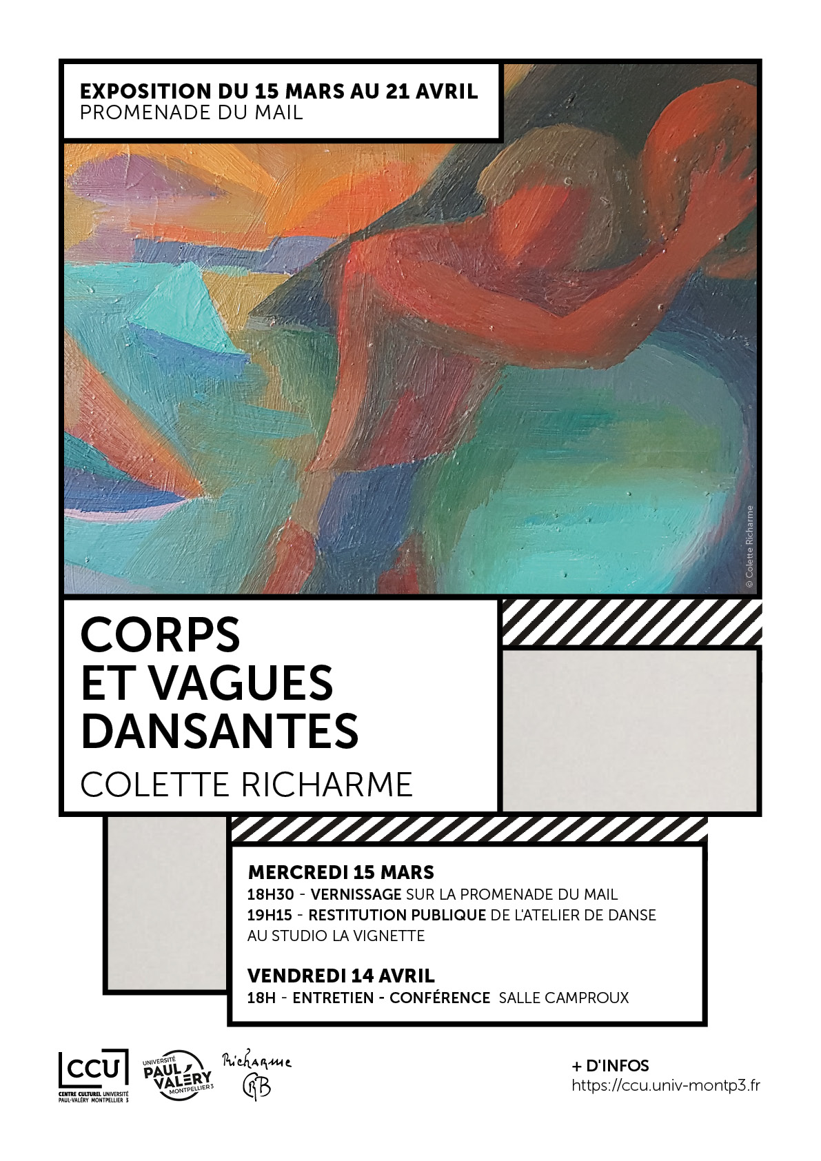 Affiche de l'exposition "Corps et vagues dansantes"